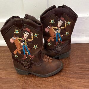 Kids Brown Cowboy Boots with Toy Story Design
